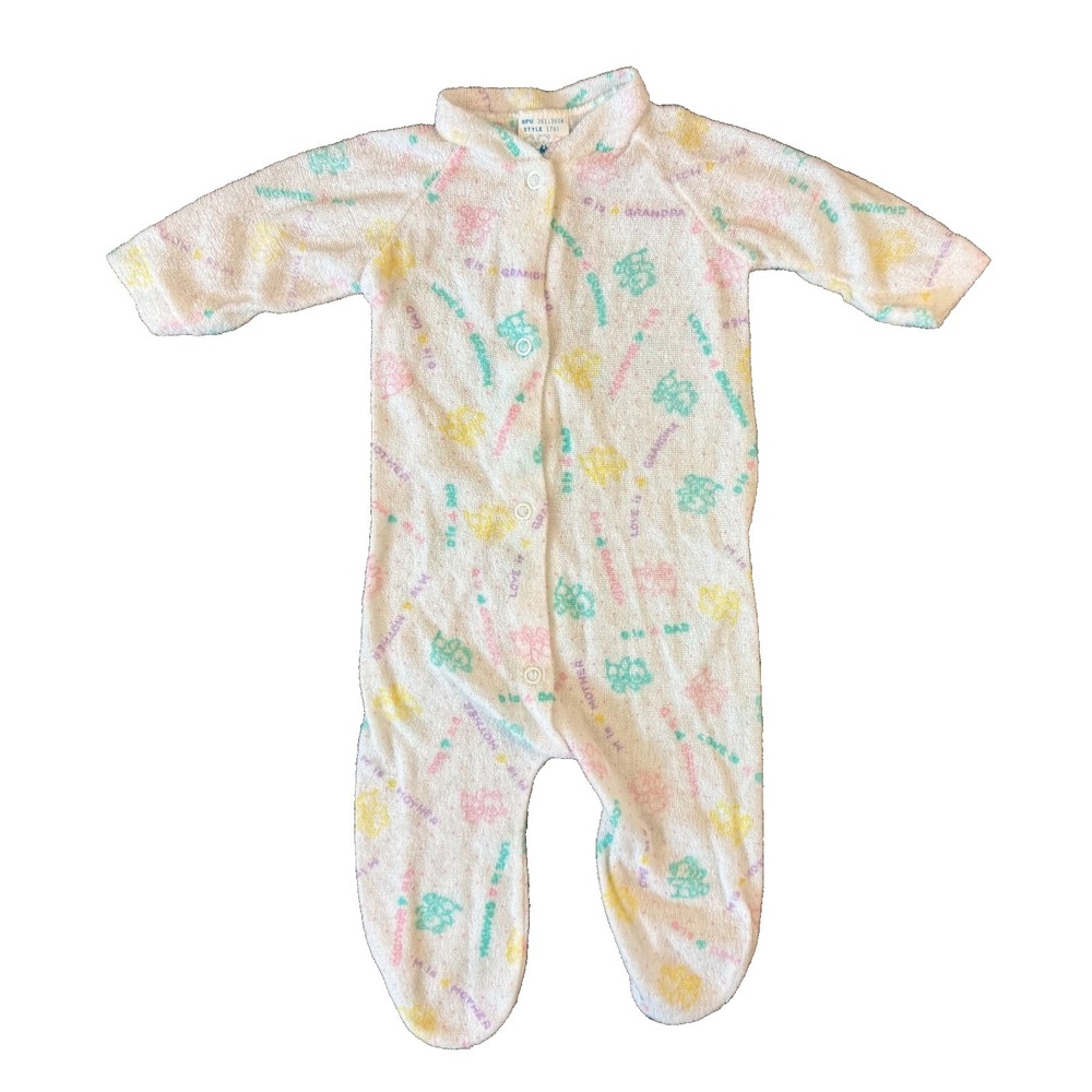 Vintage Triplets Brand Baby Sleeper Boy Girl 0/3 Months Medium Polyester Animals